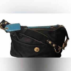 Coach black canvas tote bag